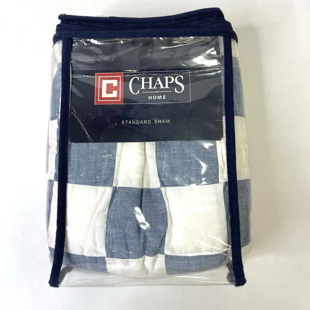 NEW Chaps Ralph Lauren‎ Nantucket Garden Standard Pillow Sham Plaid Discontinued